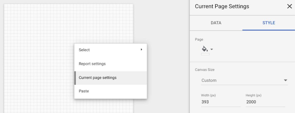 How to set a mobile friendly canvas size in google data studio